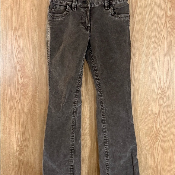 Gitano Chocolate Brown Corduroy Embroidered Flared Bootcut Jeans - Picture 2 of 6